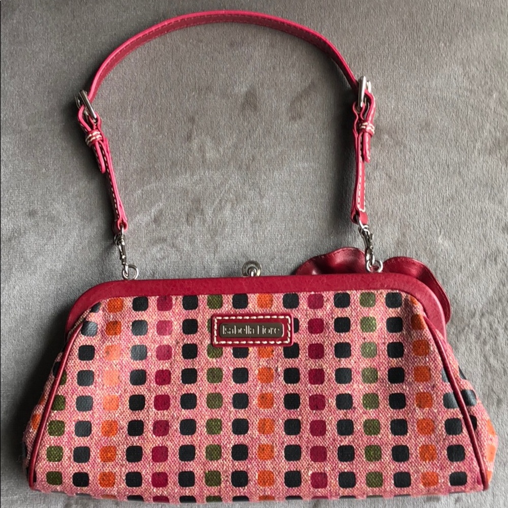 Vintage - Isabella Fiore Pink/Red Tweed Handbag - Picture 2 of 7